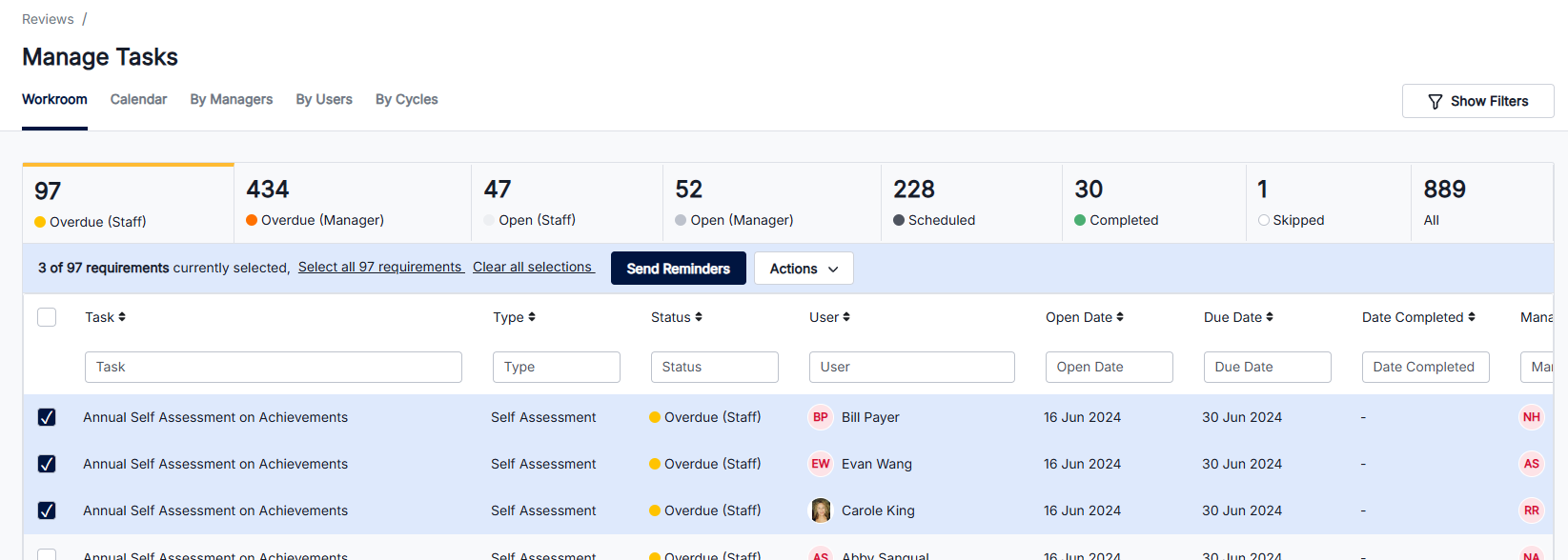 How to view and manage Tasks