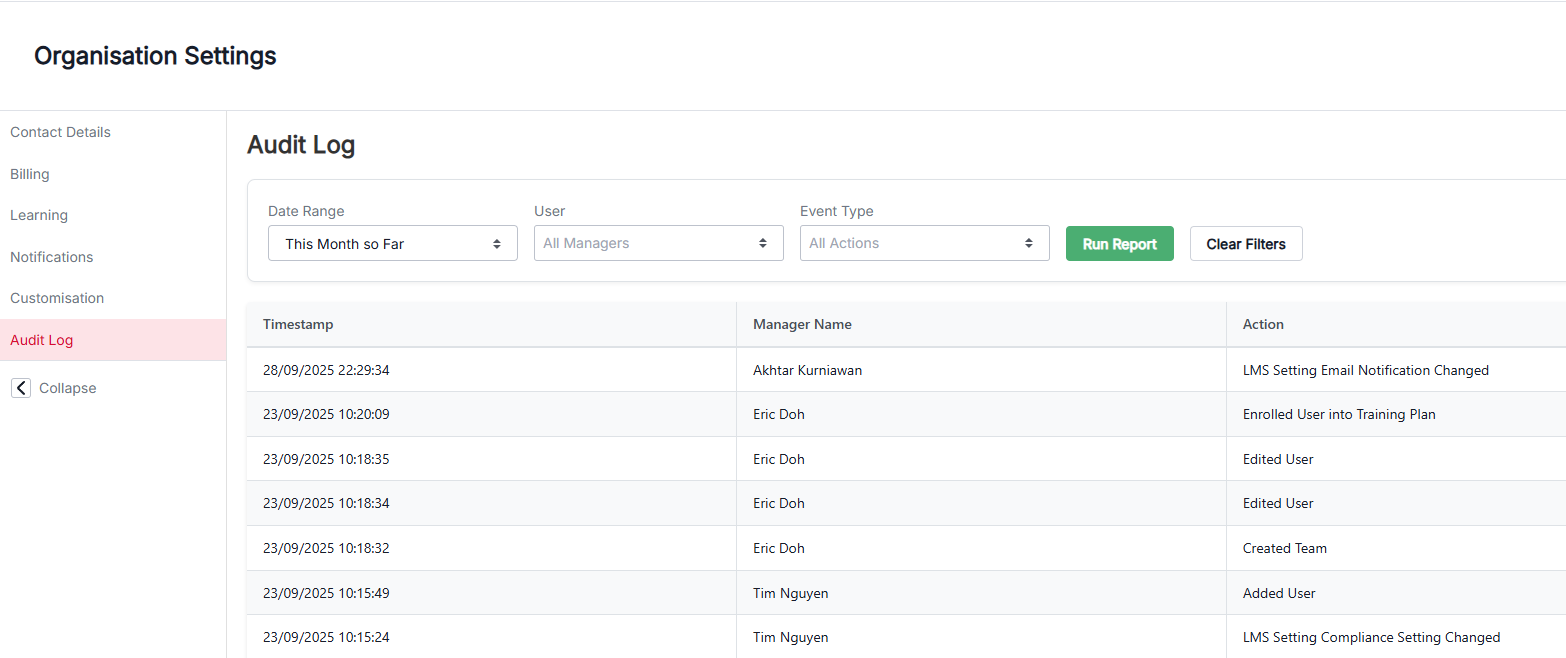 Introducing the Audit Log | 29th September 2025